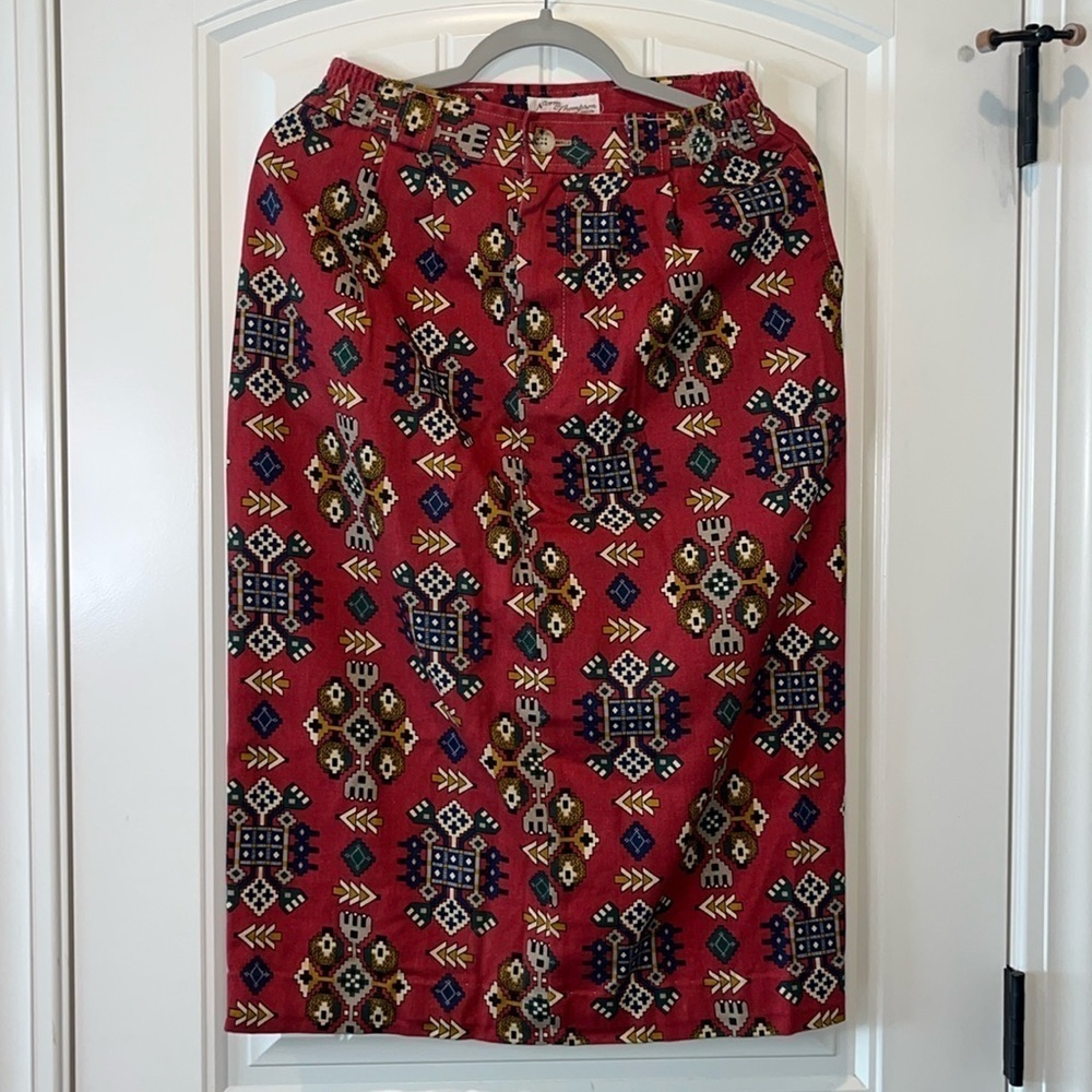 Vintage southwest western knee length midi casual skirt estimated size XS/S